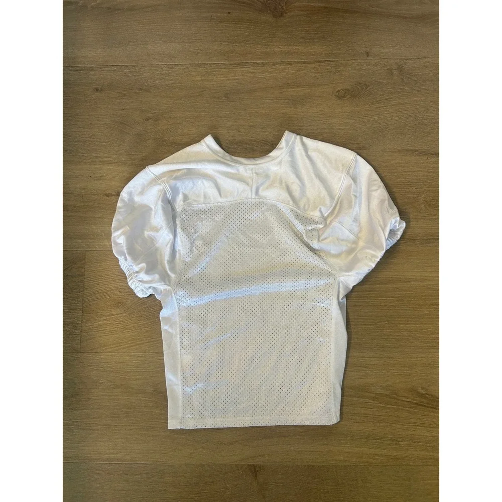 Nike Youth White Football Practice Jersey Size Small Mesh Athletic Shirt